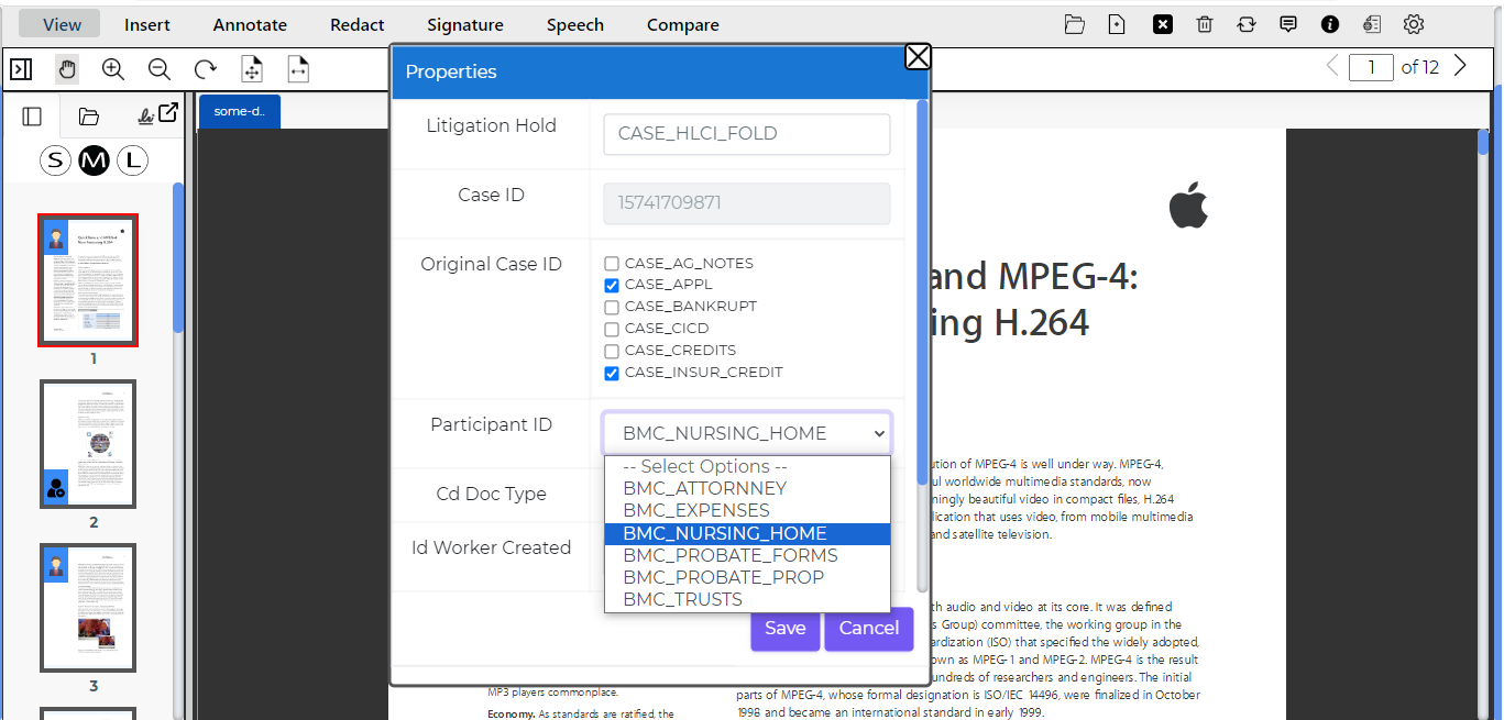 Metadata Customized Document