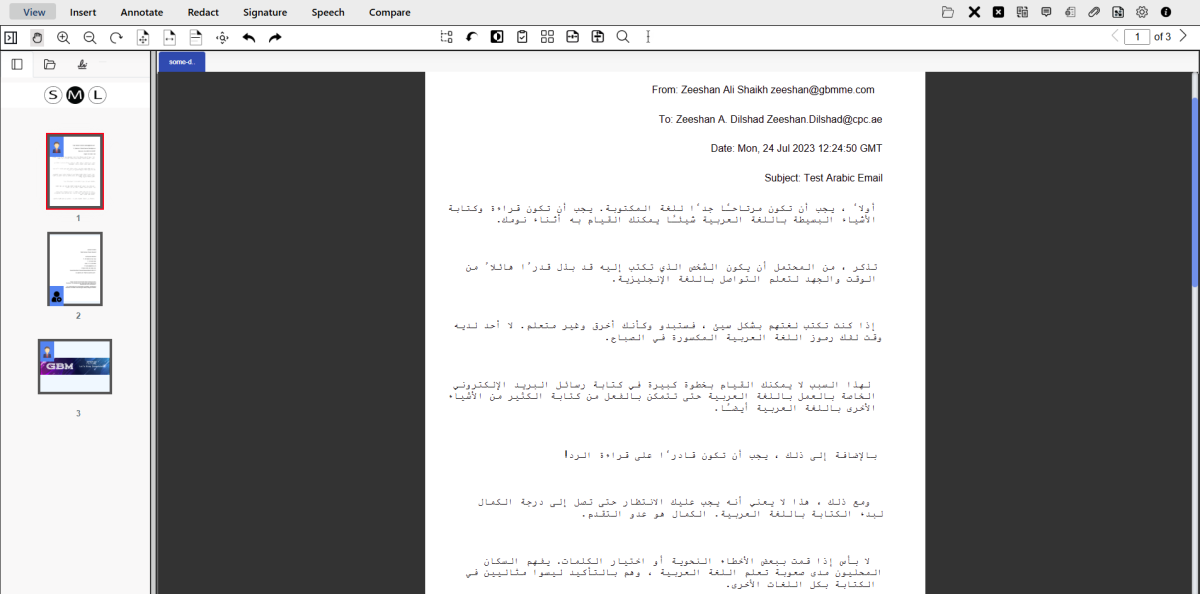 Bi-Directional Text Support