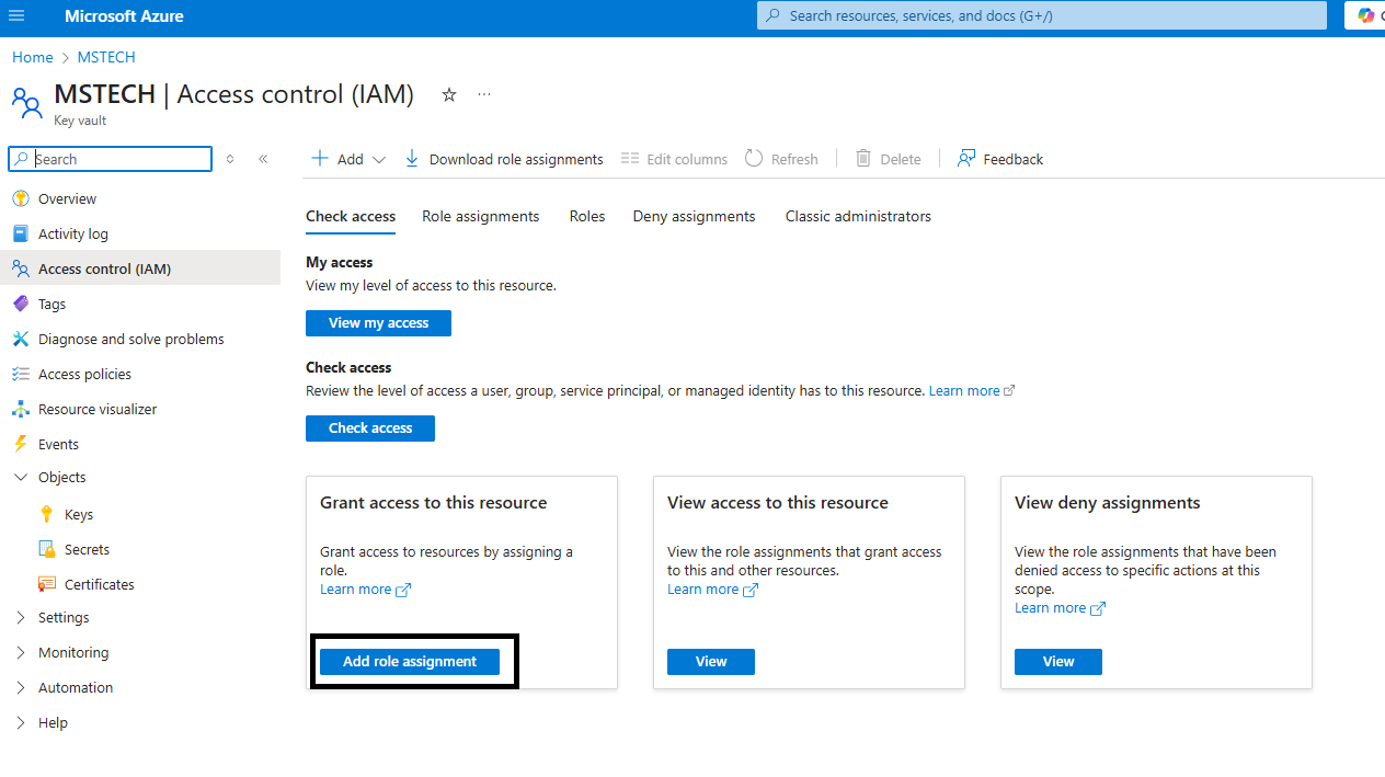 Click Add role assignment