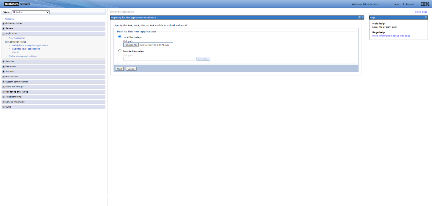 Copy the WAR file and upload it