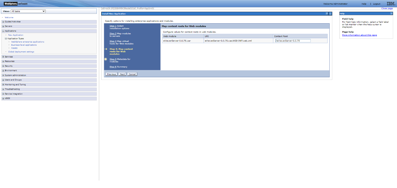 Enter the Context Root