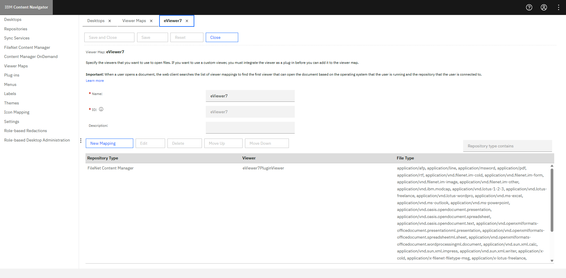 Enter the Name and ID for the viewer map