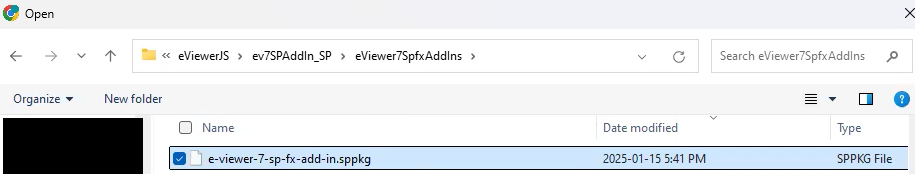 Select the eViewer package file