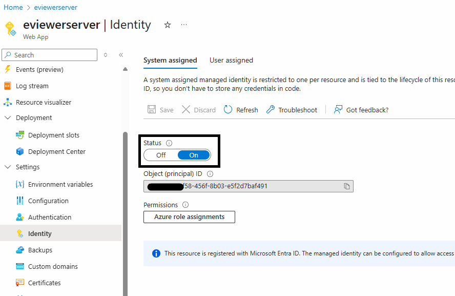Turn On the Status option