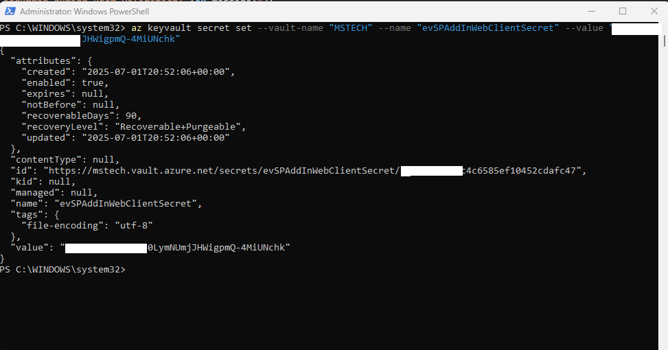 evSPAddInWebClientSecret