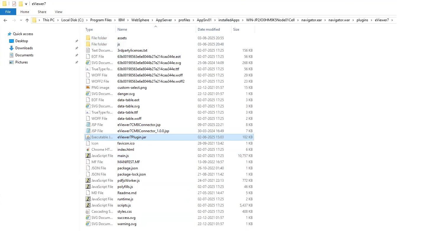 paste files into the eViewer7 folder