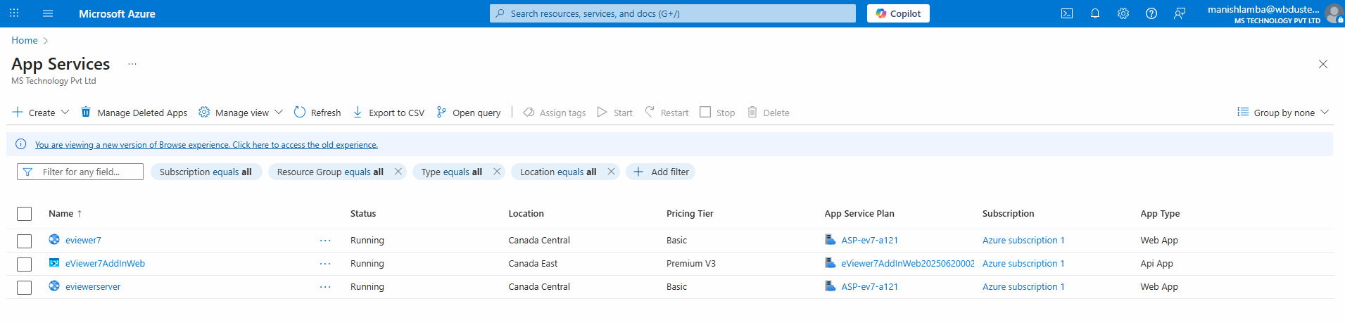 services provided by eViewer