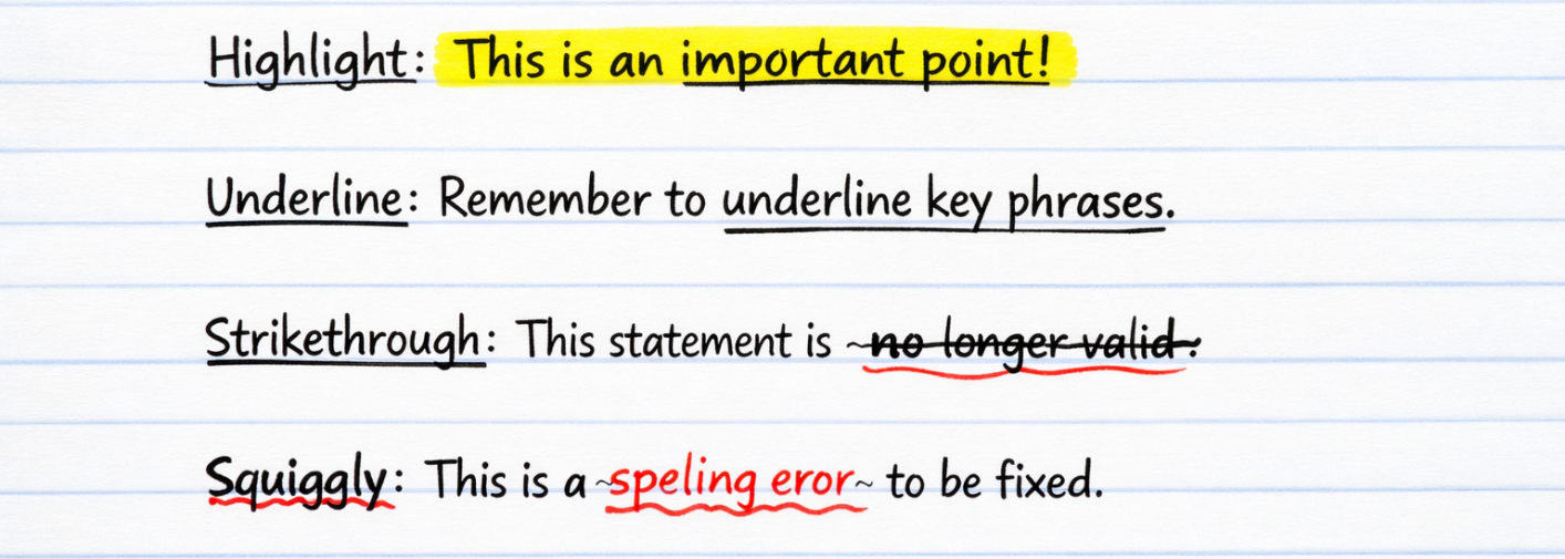 Markup Annotation Types